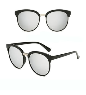 UV 400 Unisex Gözlük Mercury Reklektif Renkli Lensler Retro Gözlük Gümüş