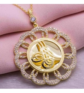 OSMANLI TUĞRA ALTIN KAPLAMA 925 AYAR GÜMÜŞ KOLYE (Karışık)