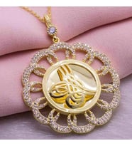 OSMANLI TUĞRA ALTIN KAPLAMA 925 AYAR GÜMÜŞ KOLYE (Karışık)