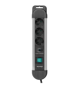 S-link Swapp SPGKS03 1.5m 3G1.5mm2 900 Joule 3Lü Akım Kor. Gri Priz Çoklayıcı