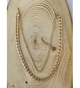 Unisex Gold Rengi Gömlek Yaka Zinciri İğnesi Aksesuarı PYTKGMLZNC11