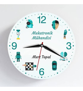 Mekatronik Mühendisine Hediye Kişiye Özel Duvar Saati