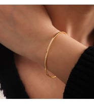 14 Ayar Altın Ajda Bilezik Oluklu Model 