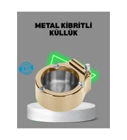Paslanmaz Metal Çakmaklı Küllük, Dayanıklı ve Şık Tasarım