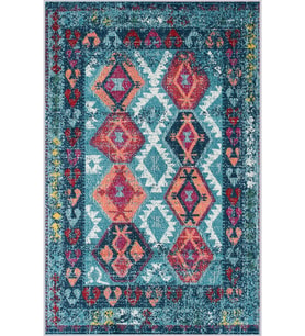 Eliana Home Baskılı, Yıkanabilir Kaymaz Taban Salon Halısı LNA1077 100x150 cm (Mavi)