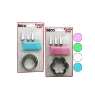 8PCS  PASTA SÜSLEME SETİ - 3-KURABİYE KALIP=YUVARLAK - ÇİÇEK 1-KREMA TORBASI - 3-METAL+1-PLS.UÇ (5343)