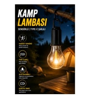 Sensörlü Asılabilir LED Kamp Lambası – Type-C Şarjlı Suya Dayanıklı