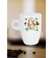 Yılbaşı Geyikli Kurabiye Baskılı Kupa Bardak Porselen Latte Filtre Kahve Fincanı