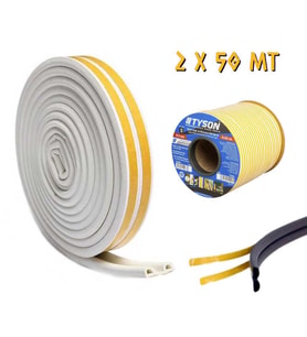 Kupa Tyson Kapı ve Pencere Fitil Bandı Beyaz - Çiftli - 50 Metre