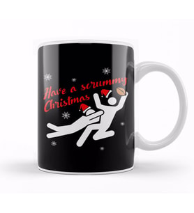 Rugby Have A Scrummy Christmas Kupa Bardak Porselen