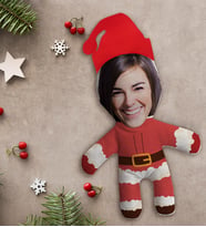 BK Gift Kişiye Özel Fotoğraflı Yılbaşı Kostümlü Kadın Bebek Yastık-2