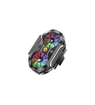 Çift Fanlı RGB Telefon Soğutucu Gaming Mobil Oyun Fanı Dijital Ekranlı (Siyah)