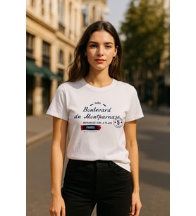 Kadın Bisiklet Yaka Baskılı T-shirt