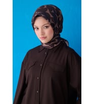 Saf İpek Eşarp 4117D02( Twill İpek) -5686 (Acı Kahve)