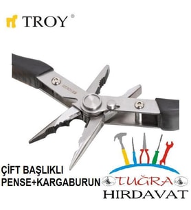 Troy 21090 Çift Başlıklı Çok Amaçlı Pense+Kargaburun