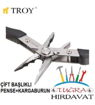 Troy 21090 Çift Başlıklı Çok Amaçlı Pense+Kargaburun