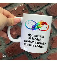 Size Özel Sonsuza Kadar Seramik Baskılı Kupa Bardaklar