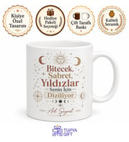 Astroloji Takipçisi Arkadaşa Retro Bitecek Sabret Yıldızlar Kupa Bardak Hediye