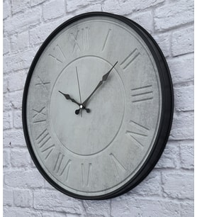 Markakanvas Metal Kasalı Beton Renkli Duvar Saati   ( Çap 50 cm - 80 cm ) (Siyah)