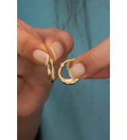 925 Ayar Gümüş Gold Sonsuzluk Desenli Şarnel Küpe