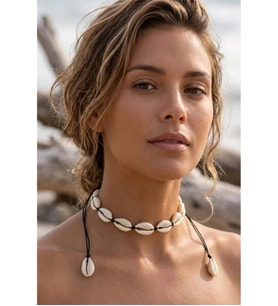 DENİZ KABUĞU MİDYE CHOKER TASMA KOLYE