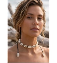 DENİZ KABUĞU MİDYE CHOKER TASMA KOLYE