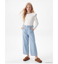 LCW Kids İndigo Barrel Fit Kız Çocuk Jean Pantolon