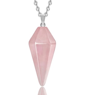 Sertifikalı Pembe Kuvars Taşı Pandül Kolye (gümüş Aparatlı) (Çok Renkli)