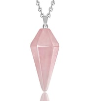 Sertifikalı Pembe Kuvars Taşı Pandül Kolye (gümüş Aparatlı) (Çok Renkli)