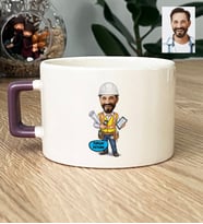 Kişiye Özel Karikatürlü İnşaat Mühendisi Lüks Fincan Mühendisler Günü Hediyesi