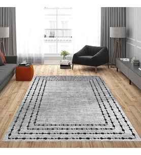 Rovigo Home Dijital Baskı Yıkanabilir Kaymaz Taban Salon Halısı Ve Yolluk RVG0812-FNL21 (Gri)