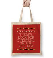 Nice List Elf Quote Christmas Knit Bez Çanta Uzun Saplı