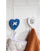 Porsima 088 2 Adet Tekli Kalp Desenli Dekoratif Yapışkanlı Banyo Mutfak Elbise Askılığı Havlu Askılığı