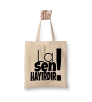 La Sen Hayırdır Karadeniz Beyaz Bez Çanta Uzun Saplı Alışveriş Çantası Plaj Çantası