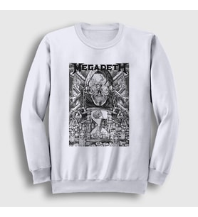 Presmono Unisex Beyaz Time Megadeth Sweatshirt 66202tt