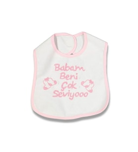 Babam Beni Çok Seviyoo Mama Önlüğü - Pembe