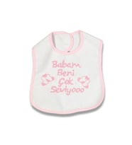 Babam Beni Çok Seviyoo Mama Önlüğü - Pembe