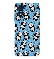 Xiaomi Redmi Note 11s Uyumlu Lansman Kılıf Panda Tasarımlı İçi Kadife Kapak-Mavi (Şeffaf)