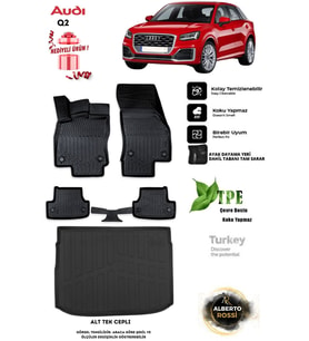 Audi Q2 2023 Araca Özel 3D paspas ve 3d ALT Bagaj Havuzu