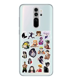 Xiaomi Redmi Note 8 PRO Uyumlu Anime Sticker Tasarımlı Şeffaf Telefon Kılıfı