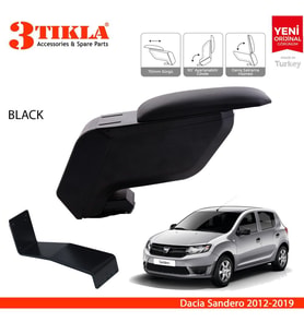 Dacia Sandero 2012-2019 Delmesiz Çelik Ayaklı Siyah Kolçak Kol Dayama