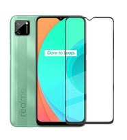 Realme C25 Zore Kenarları Kırılmaya Dayanıklı Cam Ekran Koruyucu (Siyah)