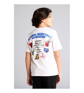 Defacto NBA Beyaz Erkek Çocuk T-Shirt G7616A8/WT34