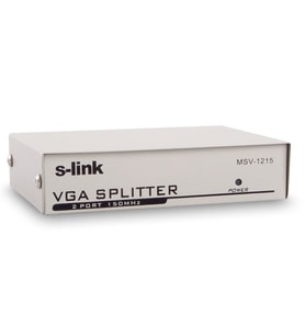 S-LINK 2port MSV-1215 2x 15pin DSub 1920x1440 150mhz Vga.Video Splitter