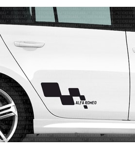 alfa romeo kapı spor sticker uyumlu tuning modifiye etiket 2li set sağ sol - siyah renk