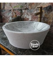 Sipahi Marble Afyon Grili Beyaz Dışı Taramalı Lavabo