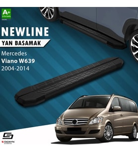 S-Dizayn Mercedes Viano W639 Uzun Şase NewLine Siyah Yan Basamak 253 Cm 2004-2014 A+ Kalite