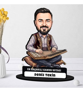 Kanun Ustasına Hediye Kişiye Özel Karikatürlü Biblo