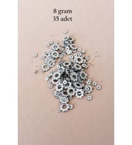 Oya Abiye Bileklik Kolye Pleksi Metalik Plastik Pul Gümüş Renk 8 gram 35 adet - BNC501