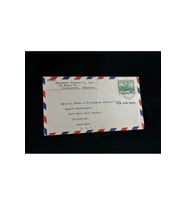 Uçak Postası Air Mail 1936 -1952 yılından British Guiana'dan Amerika'ya postalanmış 24 Cent Pullu